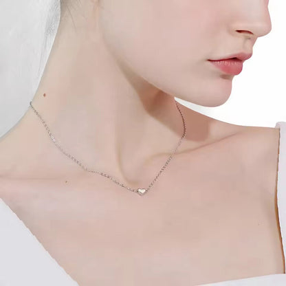 U7 925 Sterling Silver Heart Star Round Moon Necklaces