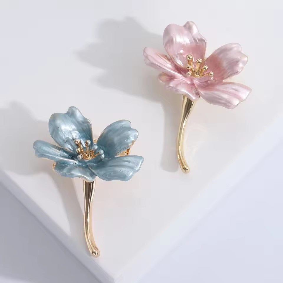 Trendy Enamel Flower Brooches For Women